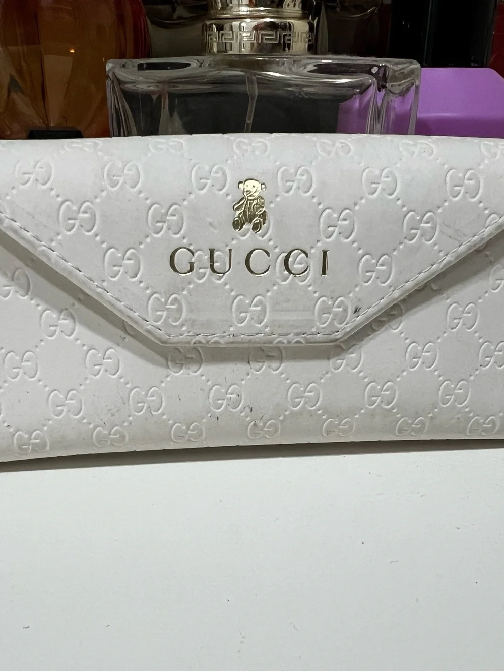 Gucci Black Shield Sunglasses with White Trim and Blue Accents Toddler/Kids